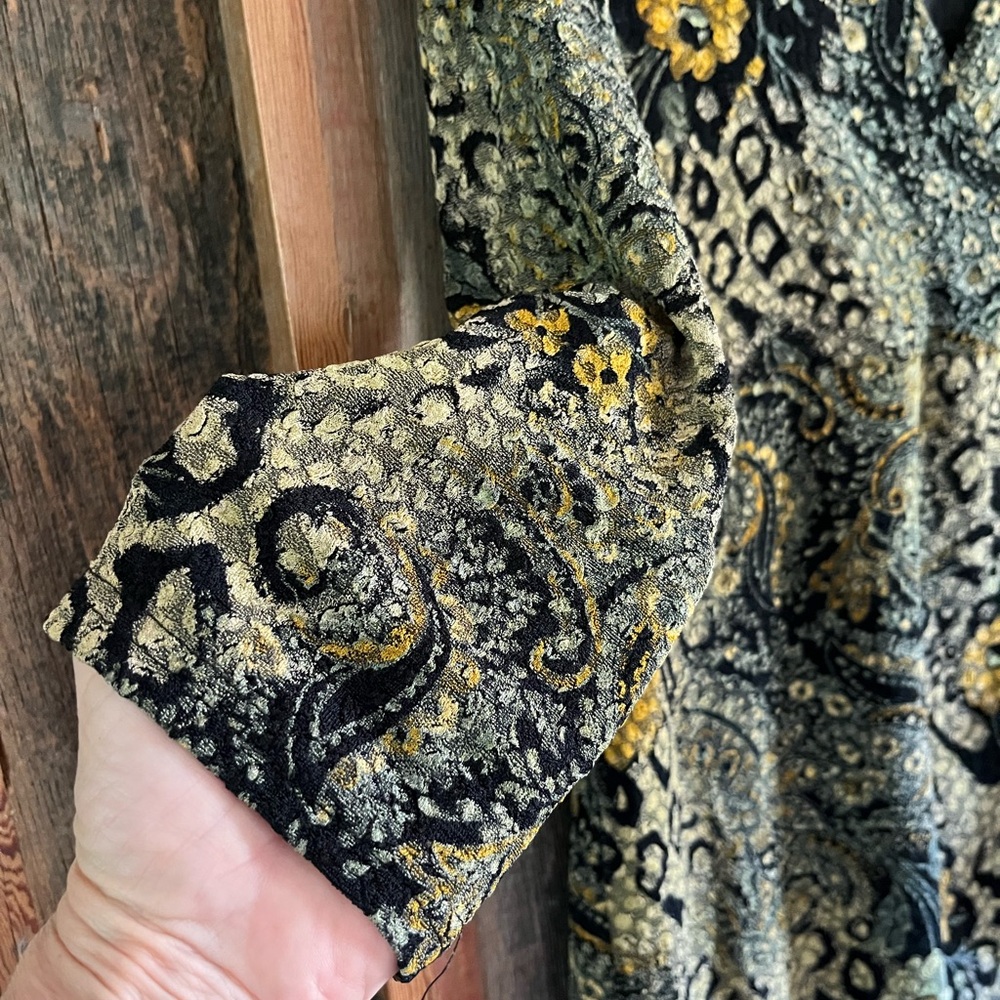 NorthStyle Black and Gold Embellished Wrap Blouse - Picture 4 of 4